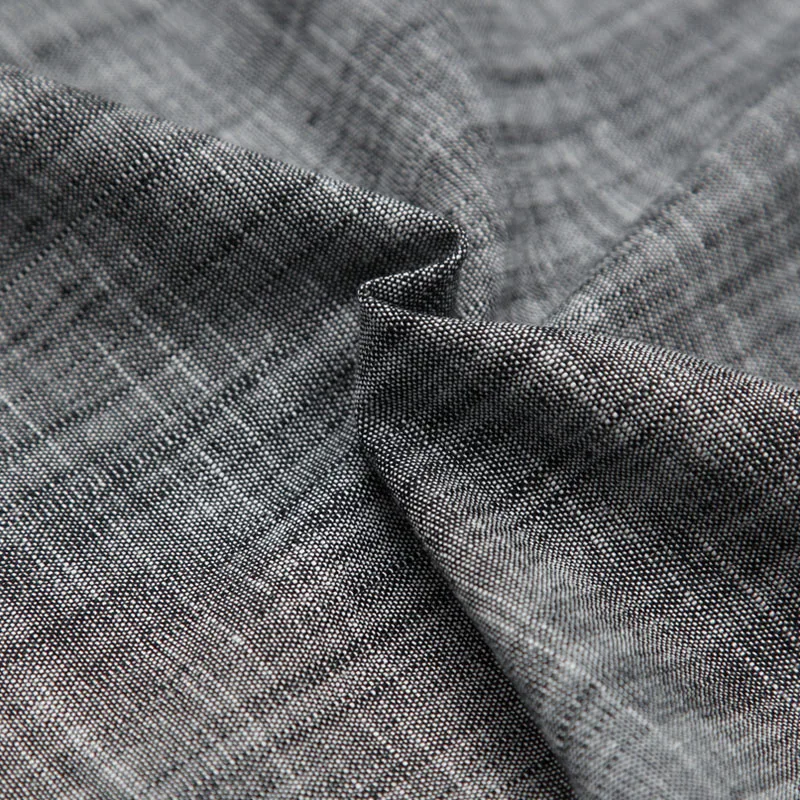 Элегантное черно серое плетеное тонкое льняное китайское платье из хлопка и льна