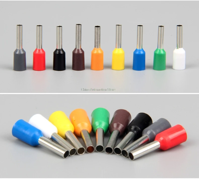 Упаковка из 1000 шт. длинных трубчатых изолированных концевых соединителей 12 AWG