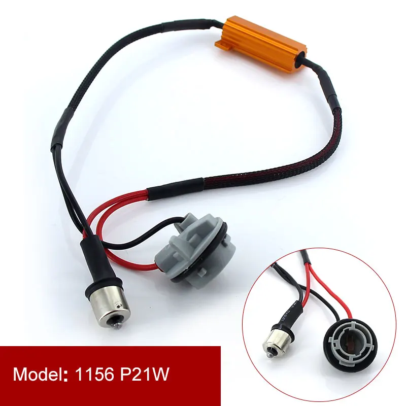 Автомобильный светодиодный резистор 1/2 шт. 1156 BA15S PY21W 1157 BAY15D 7440 7443 50 Вт Canbus декодер