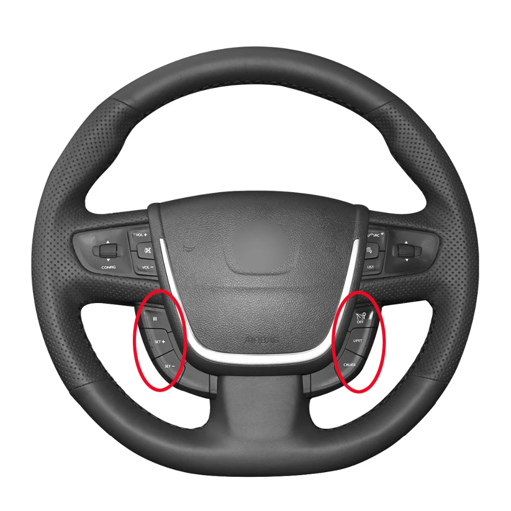 Сшитый вручную PU Micro Fiber Кожаный чехол рулевого колеса автомобиля для Peugeot 508 2011 2008