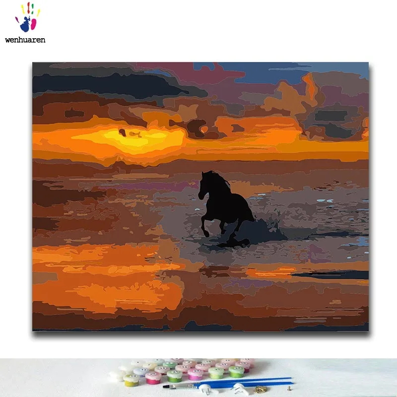 DIY картина по номерам Животные at dusk» картины по номерам с комплекты 40x50 защелка