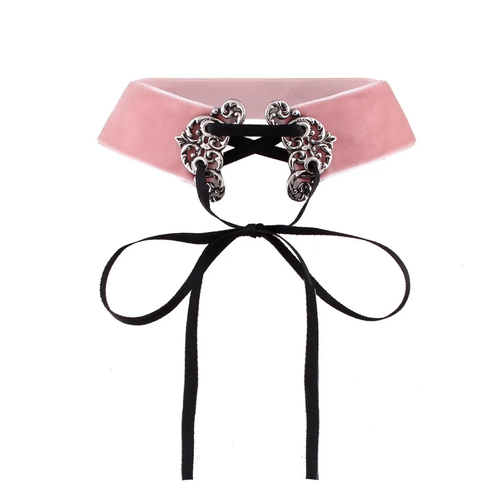 Женское бархатное ожерелье ручной работы в стиле бохо чокер с металлическим