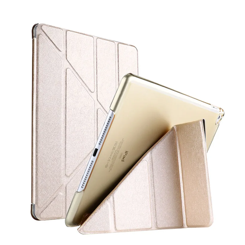 Gold Смарт-чехол с подставкой для iPad Mini 4, жесткий чехол с откидной крышкой в три раза, кожаный чехол для Apple iPad Mini 4, чехол - Цвет: Gold