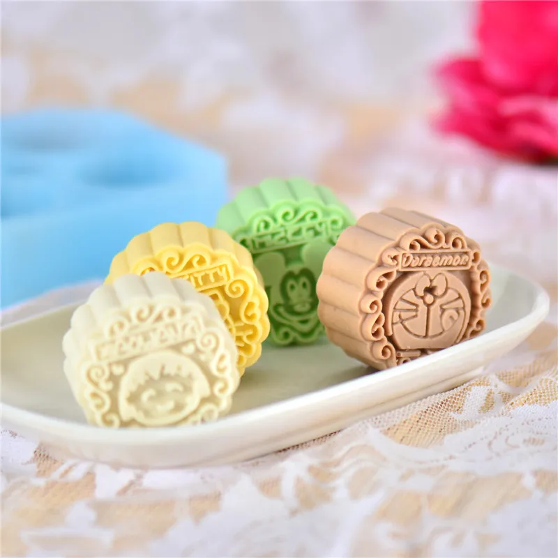 Силиконовая форма для мыла Mooncake с рисунком из мультфильма, форма для изготовления мыла ручной работы, принадлежности для украшения торта, инструменты