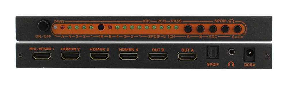 4K * 2K 3D 1080P V1.4 HDMI матрица 4x2 с пультом дистанционного управления 4 в 2 выхода