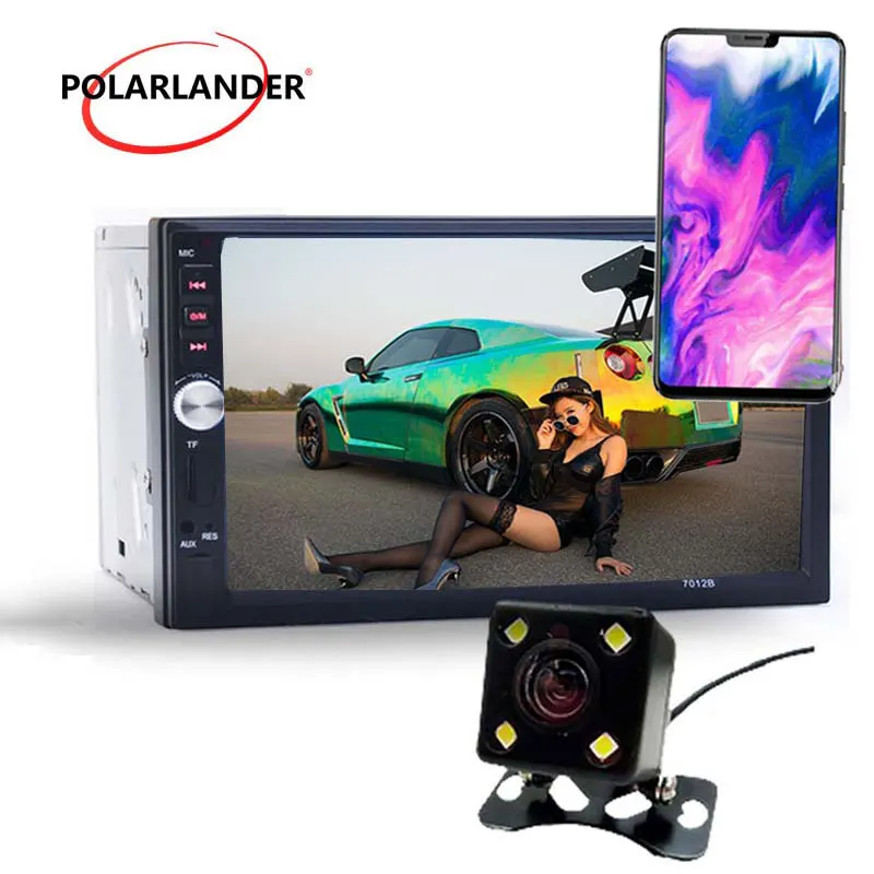 7 inch 2 din Bluetooth Car radio stereo MP4 MP5 Player 12V HD Touch Screen Mirror Link Video FM USB TF AUX IN reverse priority | Автомобили
