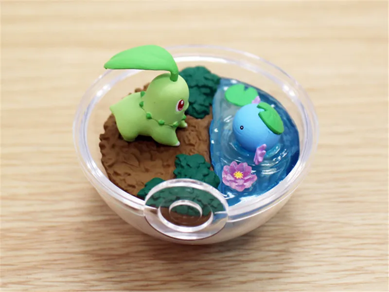 6 шт./компл. прозрачный шар Пикачу Chikorita Articuno pokemones действий цифра куклы модель игрушка симпатичные украшения комнаты подарки для детей