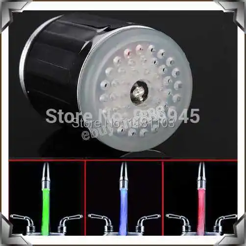 Temperature Sensor 3 Color No Battery Water Tap Faucet RGB Glow Shower LED Light 2pcs/lot|led rear brake light|led 220light sensor night light |