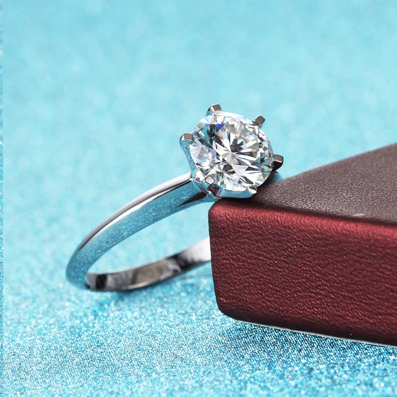 Настраиваемое классическое кольцо с шестью когтями 18K Белое Золото 1.5ct