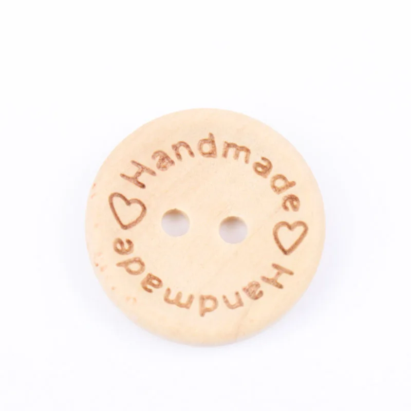 Натуральные круглые деревянные швейные пуговицы с 2 отверстиями для рукоделия