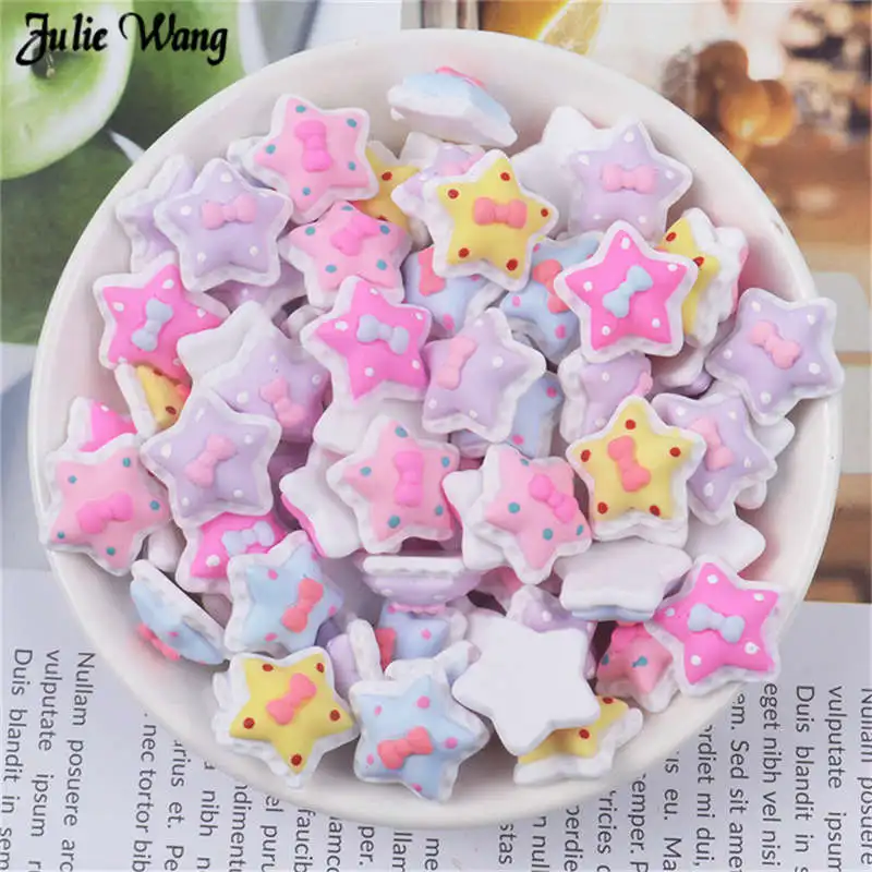 

Julie Wang 20 штук с персонажами мультфильмов, с принтом в виде пятиконечных украшения в виде звездочек каучуковый кабошон с плоским основанием д...