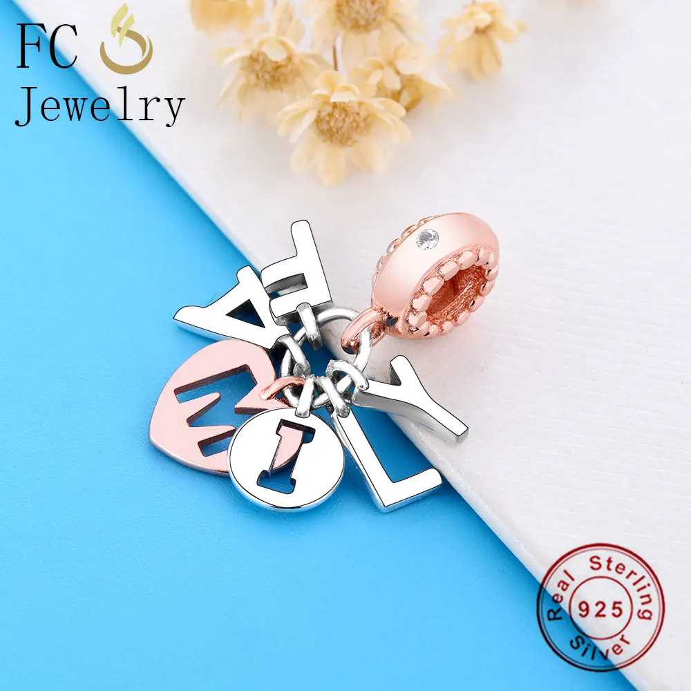 Бусины-шармы из серебра 925 пробы с подвесками в виде букв | Украшения и аксессуары