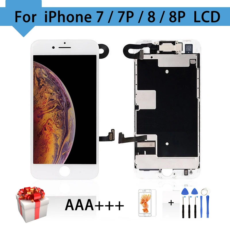 AAA + полный дисплей для iPhone 7 Plus 8 ЖК с дигитайзером в сборе комплект 3D сенсорный