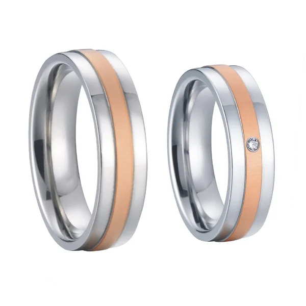 Заказная Свадебная пара мужские и женские наборы обручальных колец из титановой