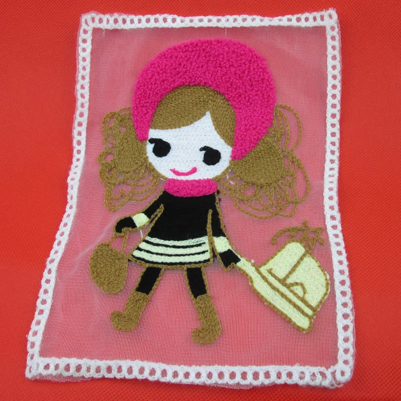 1 шт. 21*25 см большой розовый одежда с изображением мишки вышитые патч утюг на