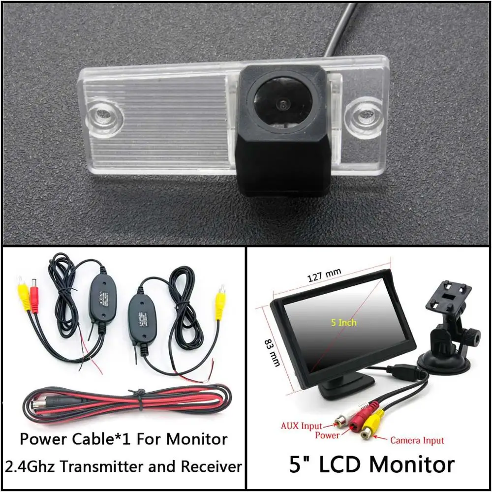 C Wireless 5inch LCD Full HD камера заднего вида для Kia Cerato RIO 2002 2003 2004 2005 2006 2007 2008 2009 2010 2013-ЖК-монитор для парковки автомобиля - Название цвета: C Wireless 5inch LCD