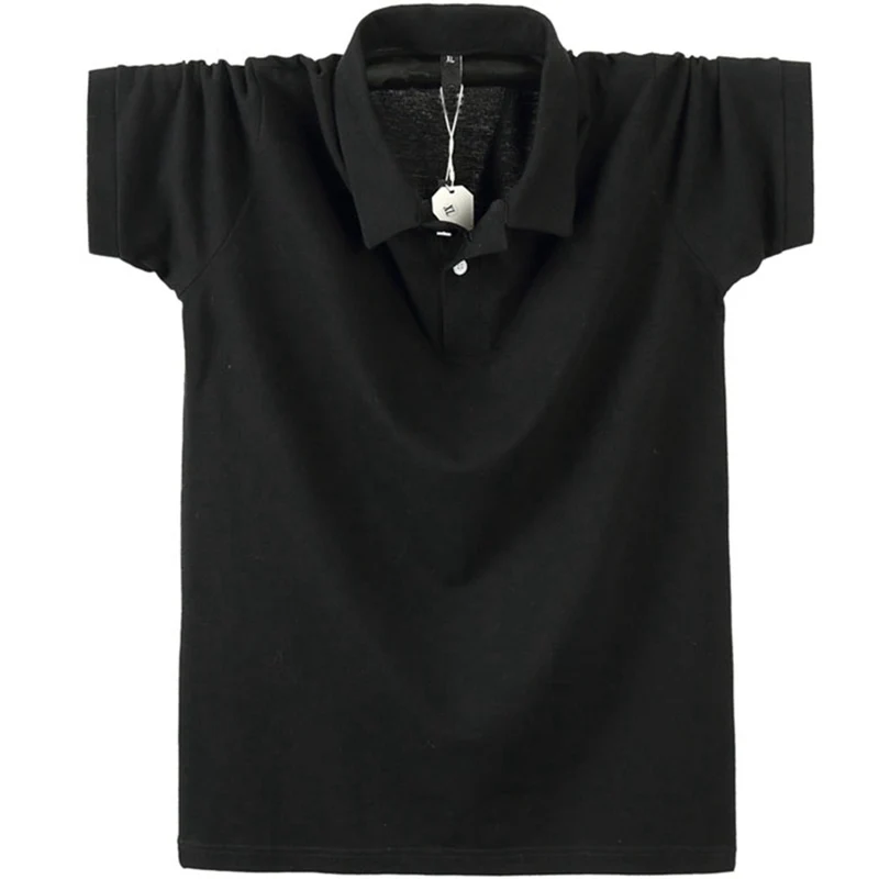 FAISIENS Men10XL 12XL однотонные рубашки короткий рукав отложной воротник плюс размер большой 8XL 9XL черный синий хлопок классическая простая рубашка