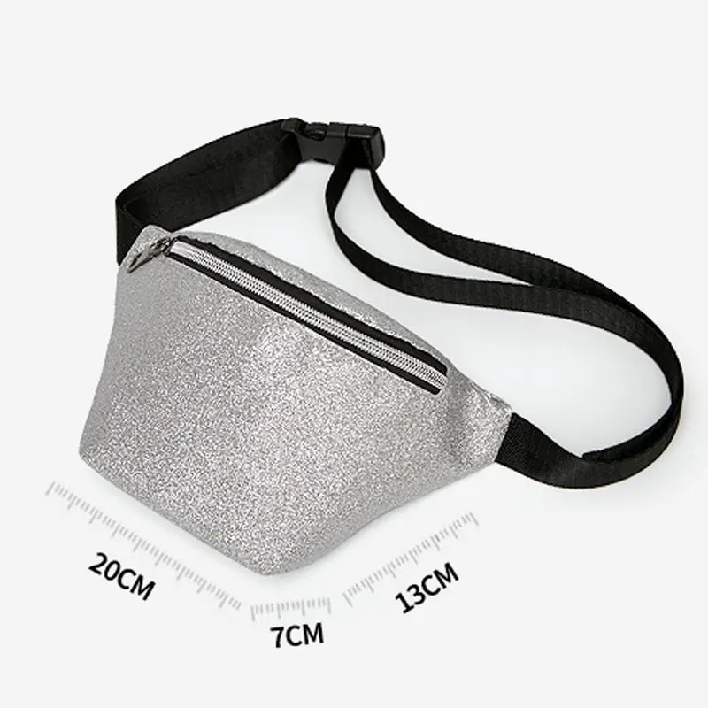 

New 2019 Women Shinny PU Leather Waist Packs Elastic Belt Fanny Pack Zipper Waist Bag Casual Chest Bag