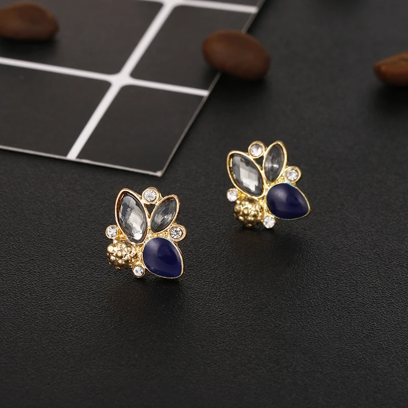 E0253 Винтаж черный кристалл горный хрусталь серьги воды дизайнерские модные