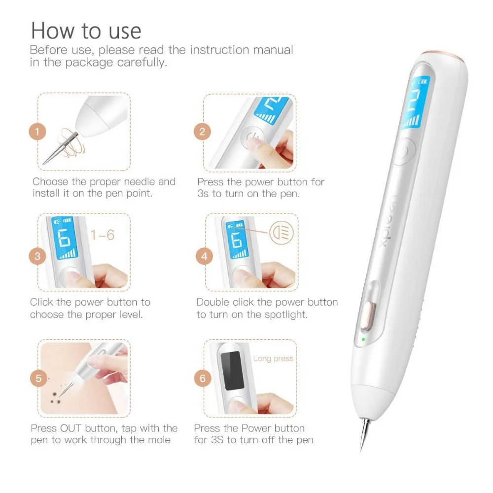 Микро Plasma Pen Лазер для удаления тату татуировок, бородавки и веснушек-Аппарат косметология для лица plasma лицо плазменная ручка