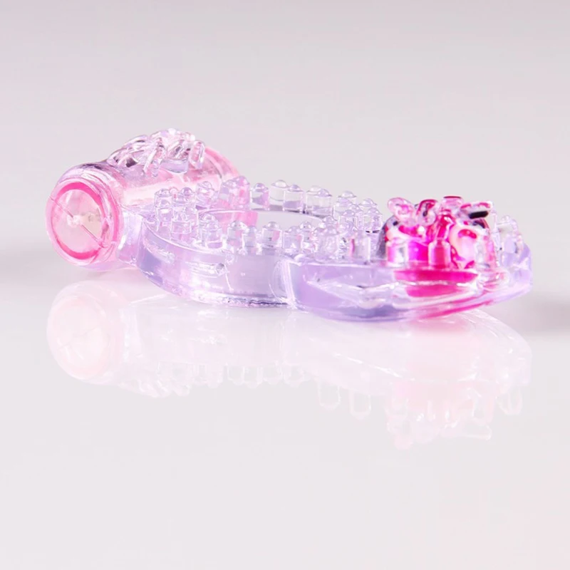 Butterfly Ring Stretchy Delay Penis Clit Dual Vibrating Cock Sex Toys Vibration Condom Vibrator Product | Красота и здоровье