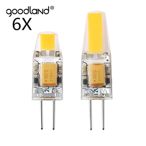 Светодиодная лампа Goodland Mini G4 3 Вт 6 Вт ACDC 12 В с регулируемой яркостью COB Светодиодная лампа G4 с углом луча 360 градусов заменяемая галогенная лампа люстра