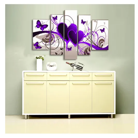 Абстрактные картины с сердцем красивая картина маслом фиолетовые сердца на