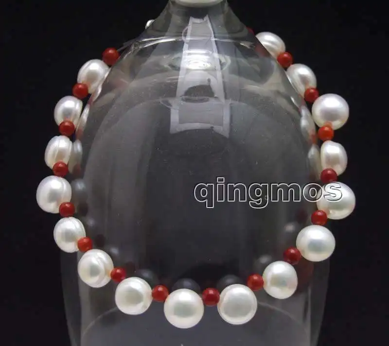 Маленькое 7-8 мм белое плоское круглое боковое отверстие натуральный жемчуг FW и