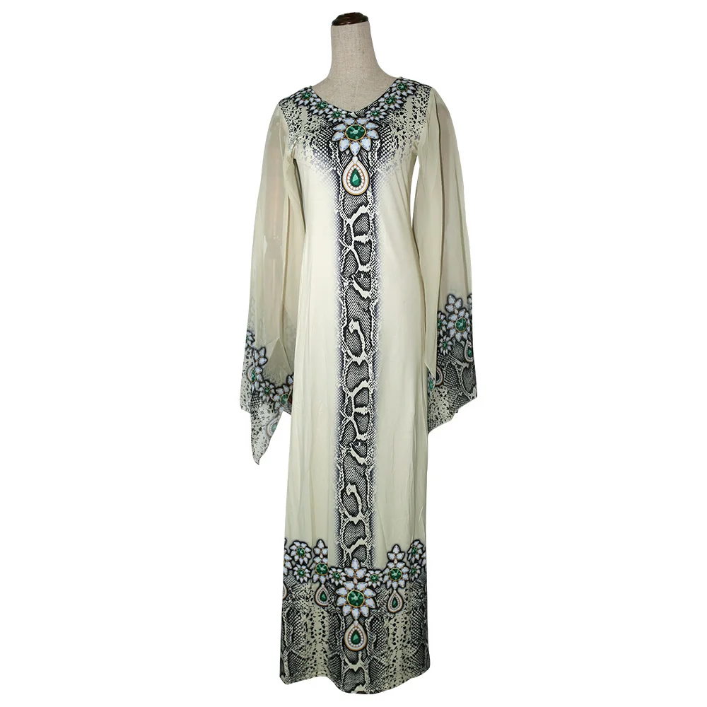 Африканская одежда платья для женщин Новое Африканское Дашики Базен riche robe africaine femme Длинное свободное Макси платье элегантное платье - Цвет: Apricot