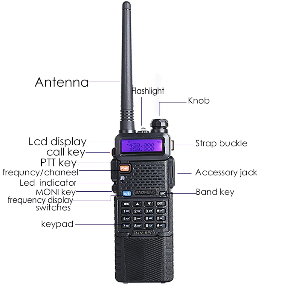 1Pz Baofeng uv-5r радио 3800mAh батарея двухдиапазонный 136-174 mhz e 400-520 baofeng uv5r дель пальмаре 2 way