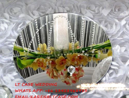 Круглые/квадратные акриловые зеркала диаметром 30 см для свадебного стола или