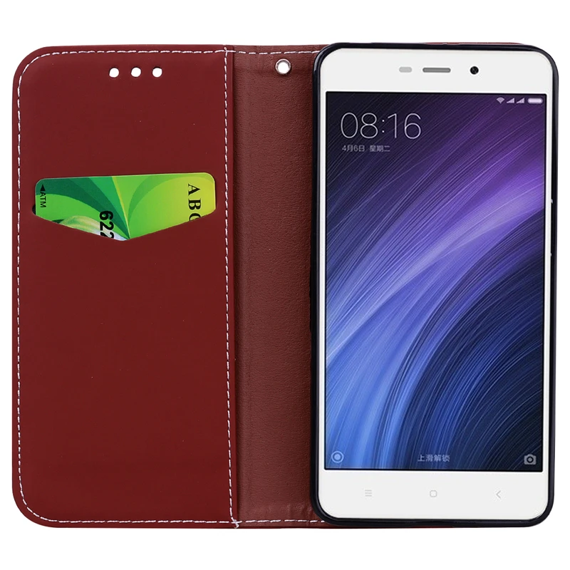 Чехол baisxst для Xiaomi Redmi 4A Роскошный чехол из искусственной кожи книжка