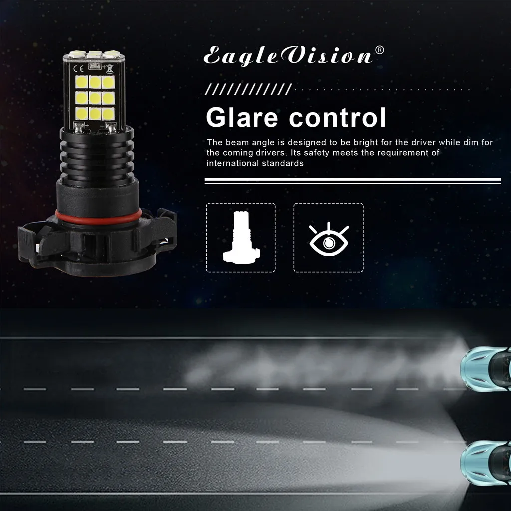 WUPP 2 шт. автомобильный противотуманный светильник H16 5202 P13W 3030 24 SMD светодиодный RGB