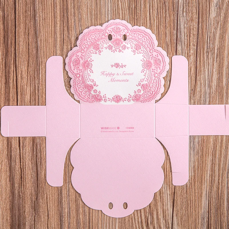 Сладкий Розовый Цвет Свадьба Конфеты Коробка подарка Партии фавор держатель 50