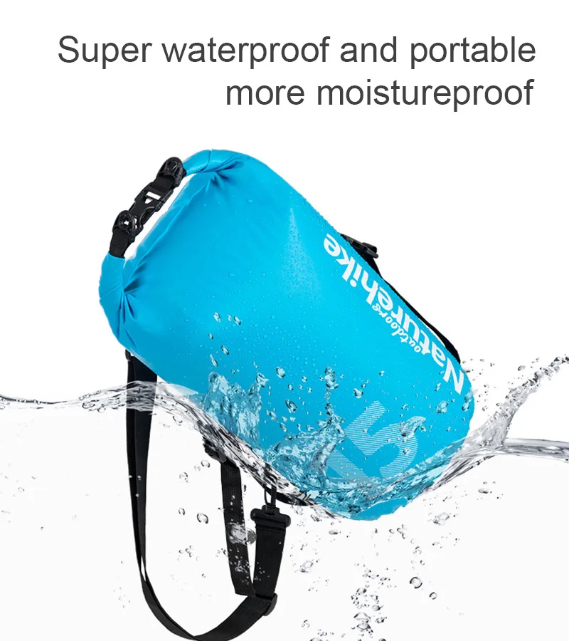 Naturehike Открытый водонепроницаемый мешок сухой мешок треккинг рыбалка кемпинг водонепроницаемый рюкзак плавательный мешок с ремнем 10л 15л 25л