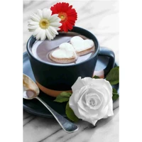 5d diy full diamond painting love coffee flowers heart 3d cross stitch embroidery mosaic wall sticker home decoration gifts
