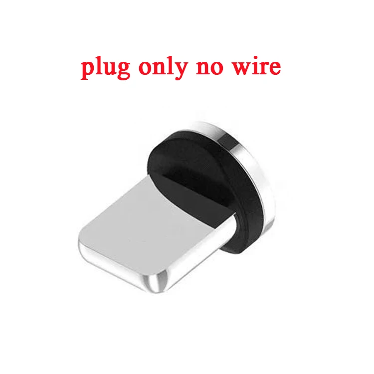 plug only Магнитный светодиодный кабель в оплетке, 1 м, Micro USB, магнитный usb-кабель для зарядки Apple iphone X 7 8 6 Xs Max XR samsung s9 - Цвет: plug only