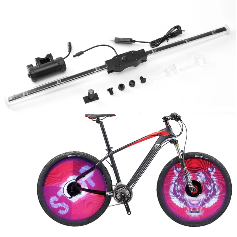 

64/LED RGB Bike Bicycle Light Colorful Wheel Spoke Light Smart Programming DIY APP Controls Cycling Lamp luz bicicleta