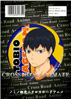 1 1 шт. 58 мм значок Аниме Haikyuu Hinata Syouyou kageyama tobio sawamura daichi бейдж; брошь на булавке значок для рюкзака болельщиков pin - Окраска металла: 1