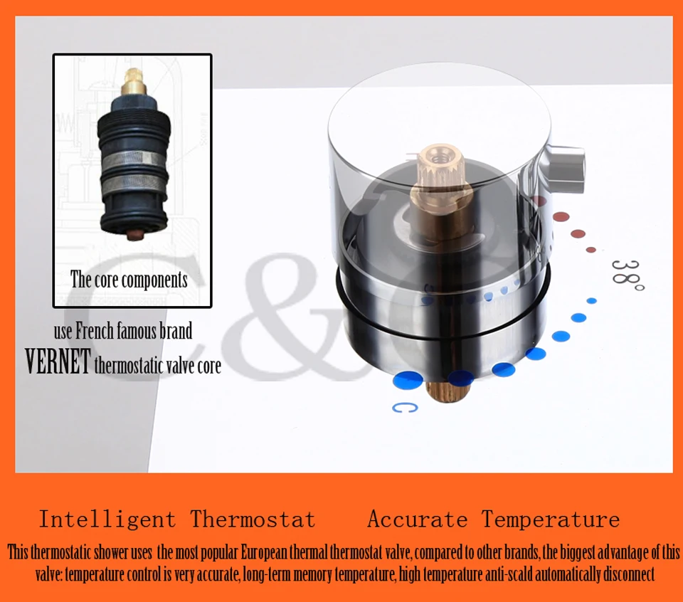 Современный Термостатический смеситель для душа ванной комнаты набор