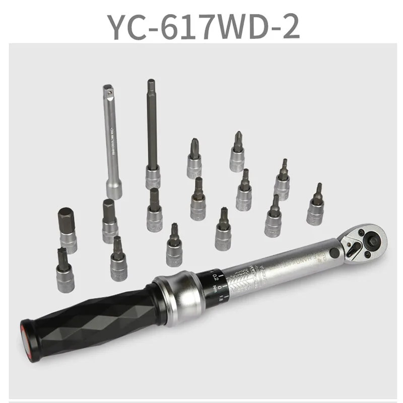 BIKEHAND YC-617-WD-2 динамометрический ключ 1/4 ''драйвер 3/4/5/6/8/10 мм/T15/T20/T25/T27/T30/T40/PH2/PH3 велосипед Reparir инструменты