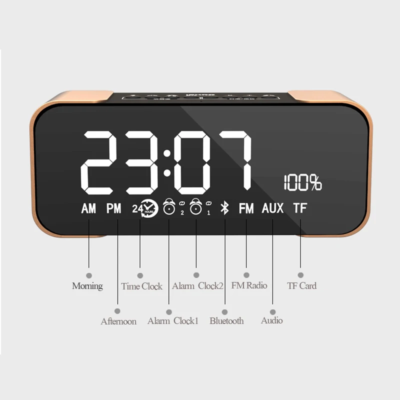 TOPROAD Bluetooth динамик беспроводной стерео алюминиевый Parlante портативный FM радио Altavoz