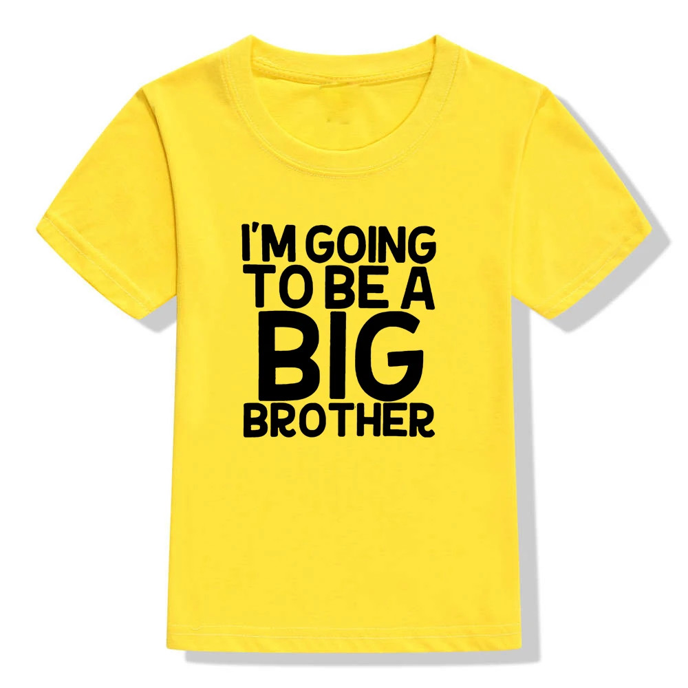Летняя модная футболка с надписью «I'm Going To Be A Big Brother» для мальчиков детские забавные рубашки с короткими рукавами и надписью Повседневная Блузка для малышей, топы