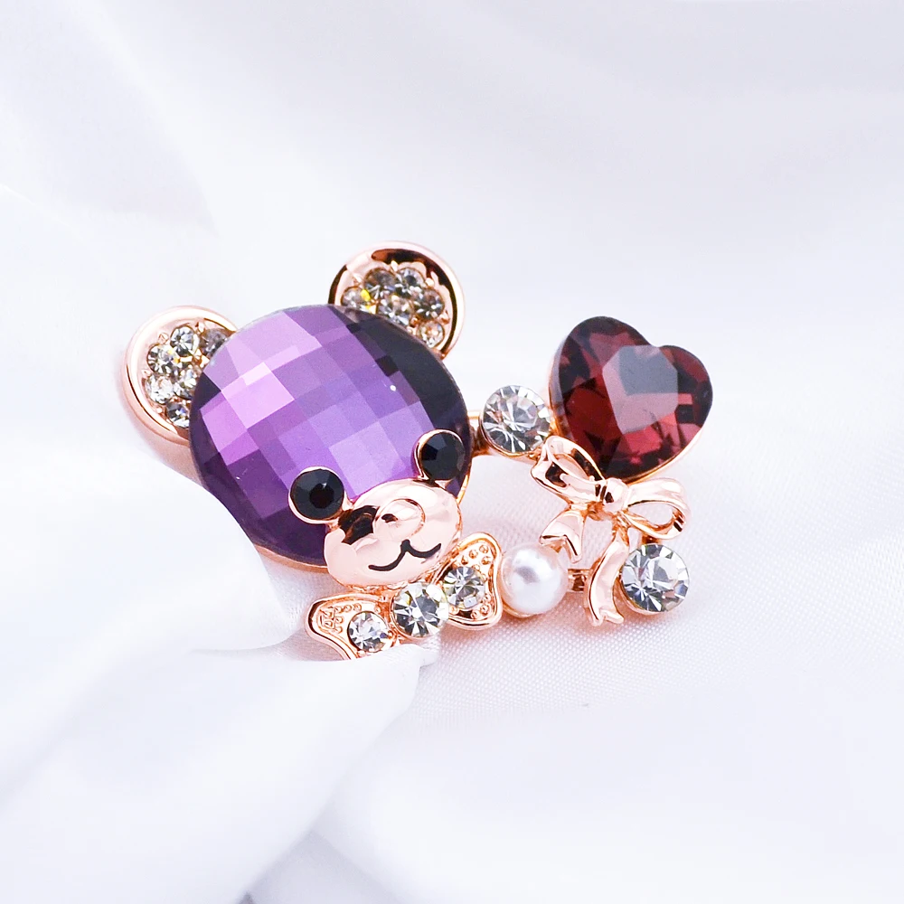 B238 броши в виде медведя с бантом для женщин ювелирные изделия золотистого и