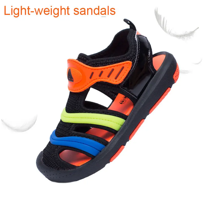 Детская летняя пляжная обувь сандалии с закрытым носком для мальчиков и девочек 3