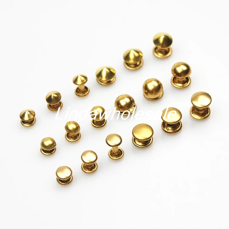 

Leather art double rivet cap nails copper nail rivet handmade bag diy hardware accessories