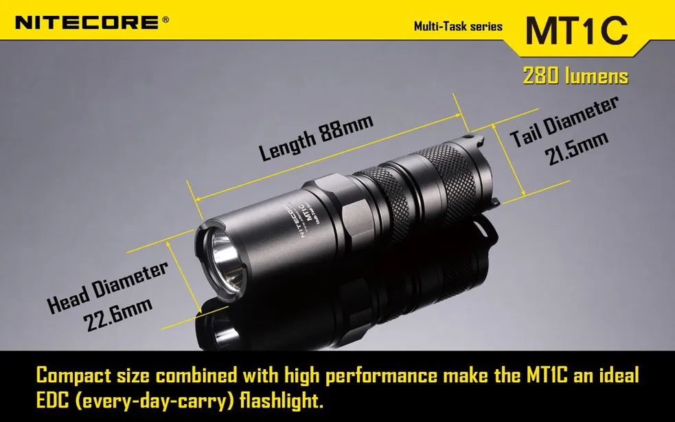 Nitecore MT1C фонарик CREE XP-G R5 светодиодный 3 Режим фонарик 280 люмен Мини-светодиоды светильник Nitecore фонарик