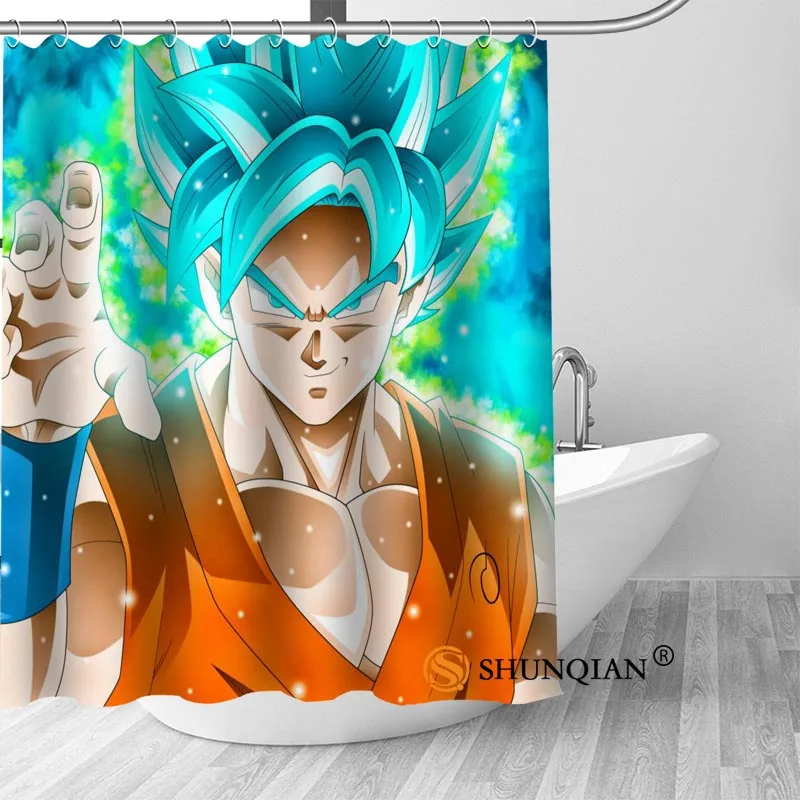 Custom Dragon Ball Hot Sale Polyester Fabric Printing Shower Curtain 12 Hooks For The Bathroom 3D Waterproof Bath Curtain - Цвет: Shower Curtain