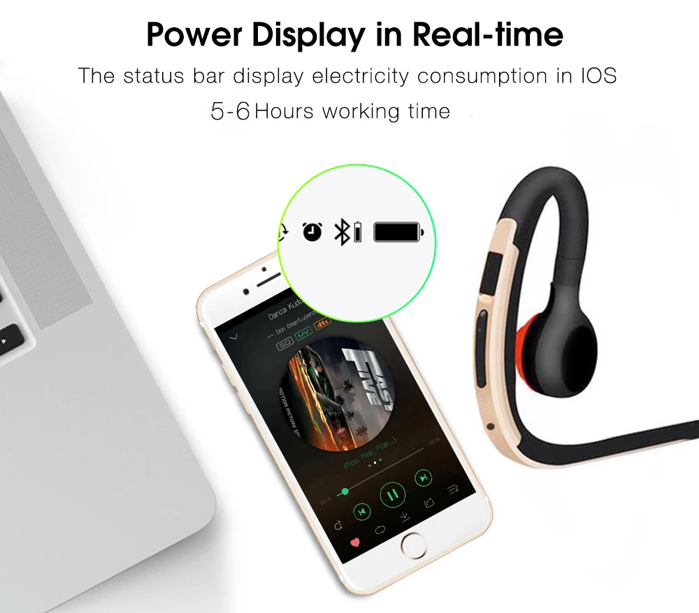 LYMOC Y3 Bluetooth гарнитуры беспроводные с микрофоном Голосовое управление наушники для тренировки/бизнеса/вождения автомобиля/спорта для iPhone Android