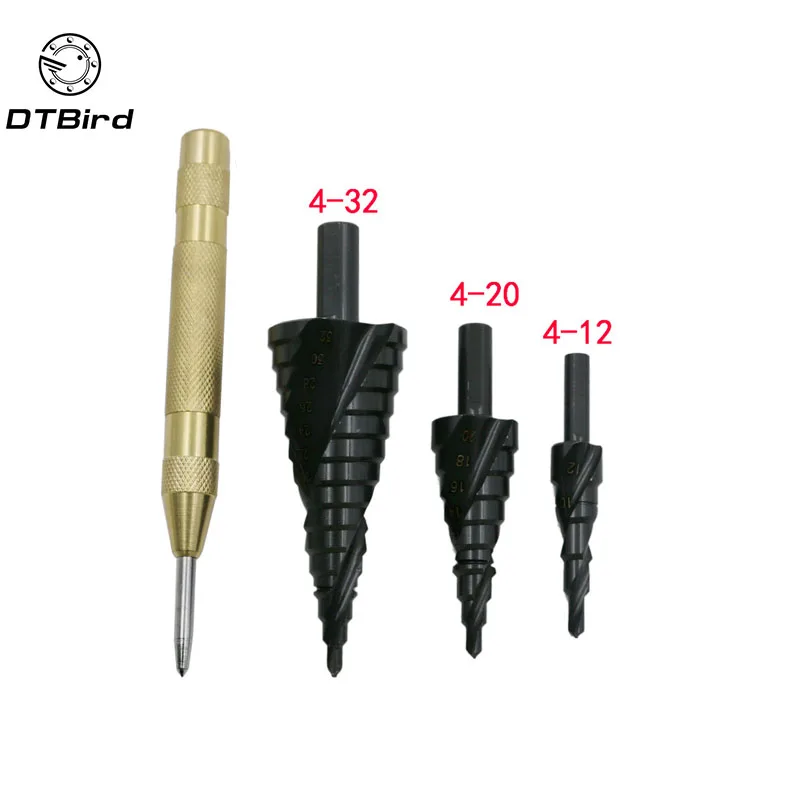 Ступенчатые сверла из высокопрочной стали с азотом 4 32 мм 3 шт. высокоскоростная